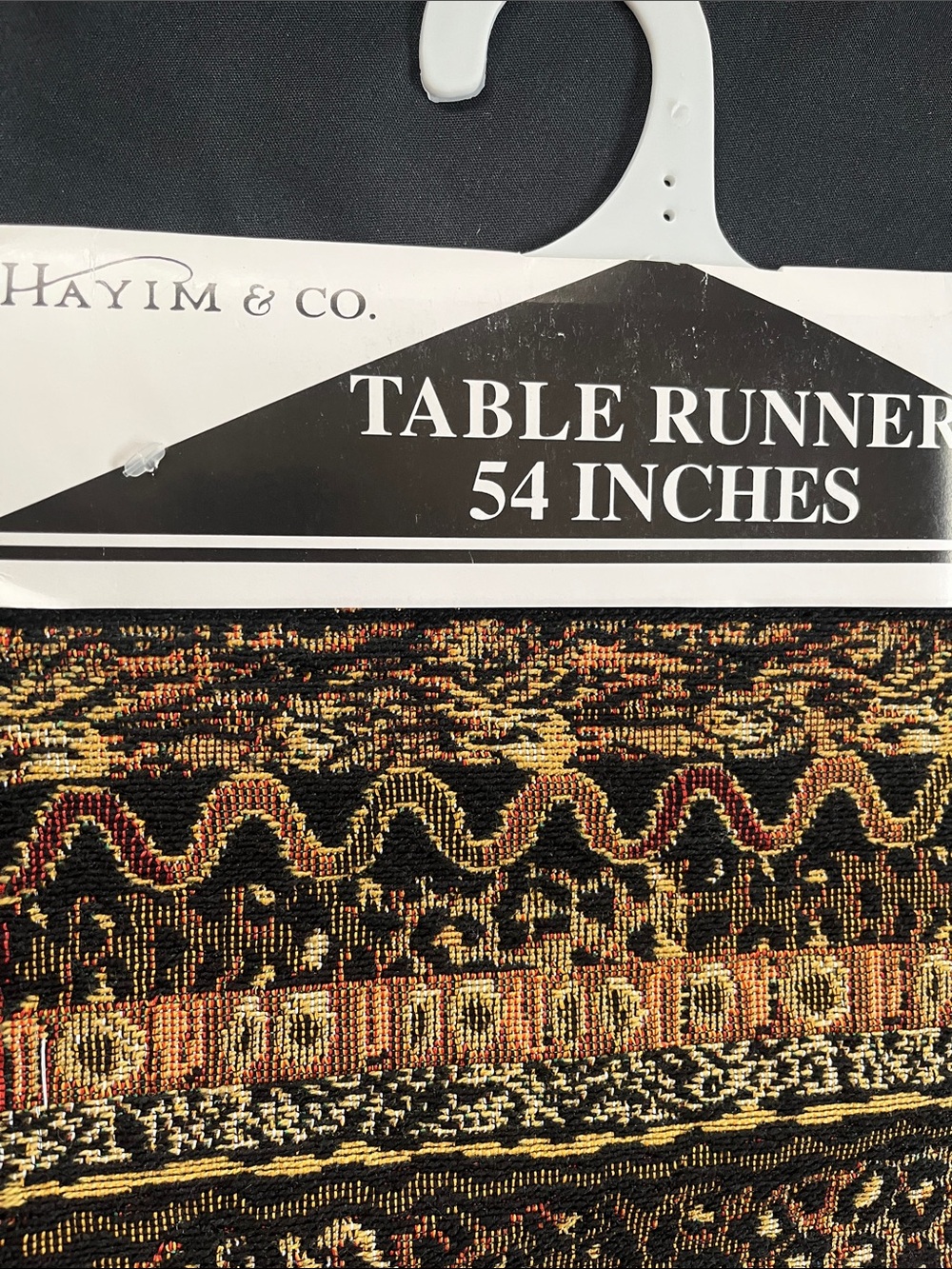 Vtg WILDLAND Tapestry Print 54” Long Table Runner Hayim & Co Made India NWT
